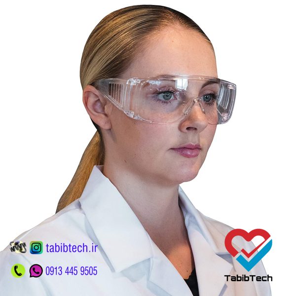 tabibtech.ir عینک ایمنی کرکره ای شفاف آزمایشگاهی