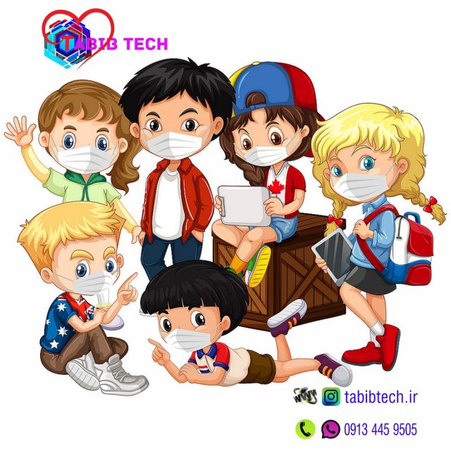 tabibtech.ir ماسک بچه‌گانه سه‌لایه کودک
