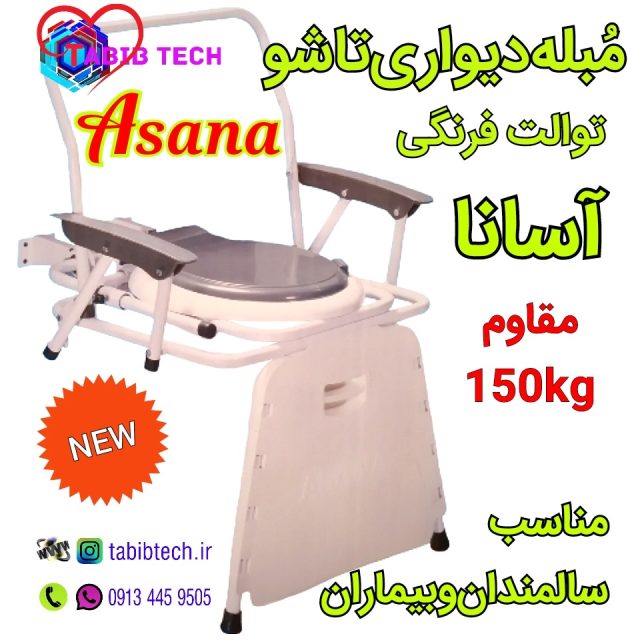 tabibtech.ir توالت فرنگی مبله تاشو دیواری آسانا جدید NEW Furnished Asana